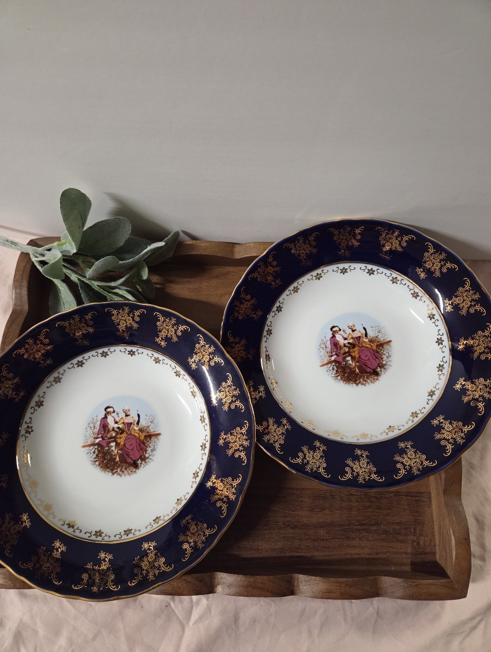 Vintage GNA Victorian Porcelain Soup Bowl W/ 24k Gold Rim